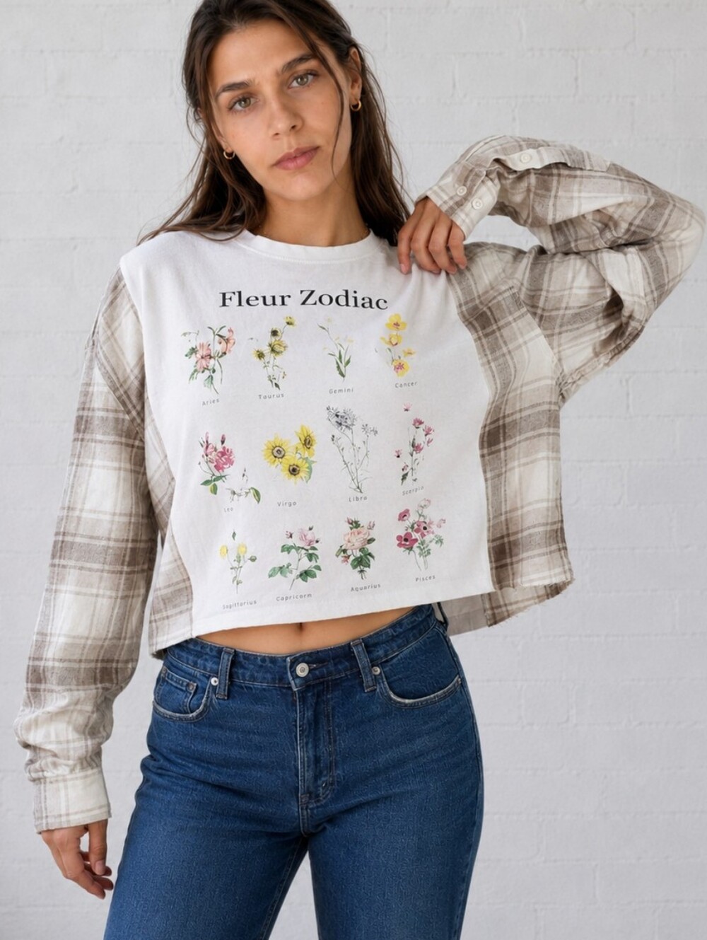 Upcycled- Constellation Bloom Crop Tee